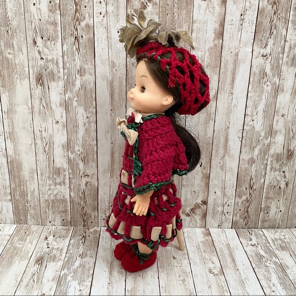 Vintage 16” Rubber Doll with Crochet Clothes - Picture 5 of 13